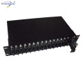 dual power supply 19inch rack mounted 16 slots media converter rack